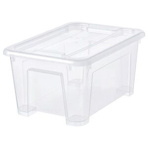 IKEA SAMLA Box with lid, clear, 11x7 ¾x5 ½ "/169 oz